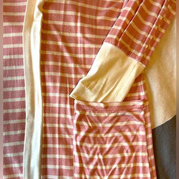 Pink/White Stripe Knee Length Cardigan - Picture 2 of 2